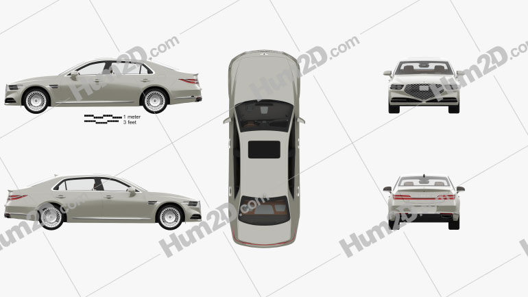 Genesis G90 com interior HQ 2020 car clipart