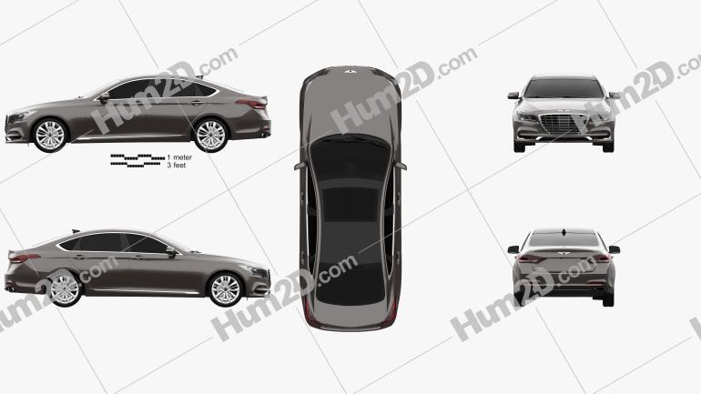 Genesis G80 2019 car clipart