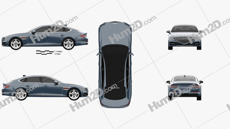 Genesis G80 2020 car clipart