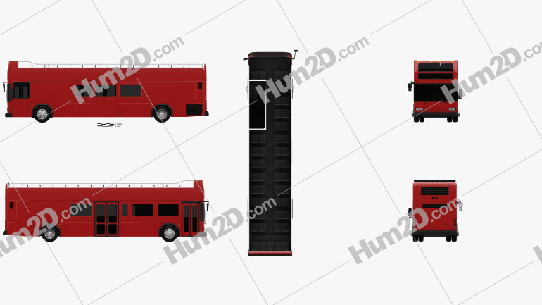 Gillig Low Floor Double Decker Bus 2012 Blueprint