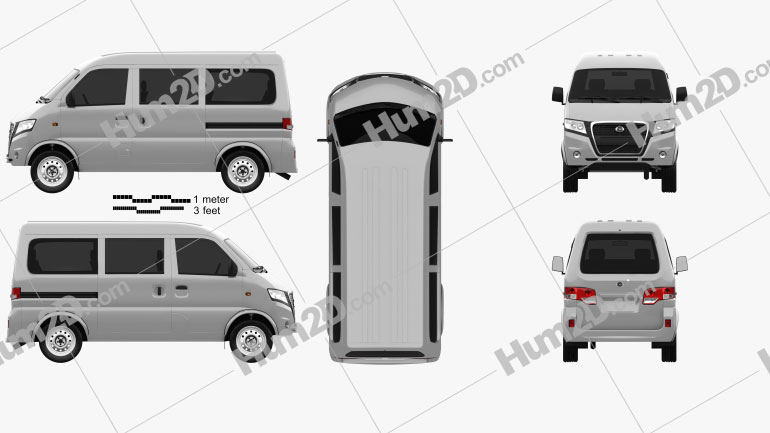 Gonow Minivan 2009 Clipart Image