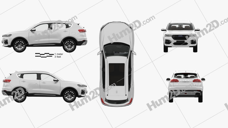 Great Wall Haval H6 with HQ interior 2019 Clipart Image