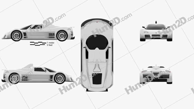 Gumpert Apollo 2008 Black and White PNG Clipart