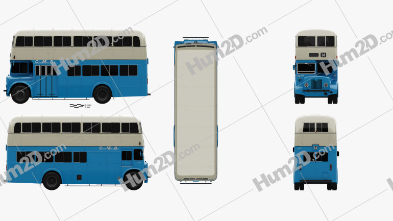 Guy Arab MkV LS17 Double-Decker Bus 1966 PNG Clipart