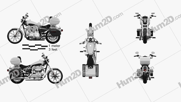 Harley-Davidson XL883L Polícia 2013 Blueprint