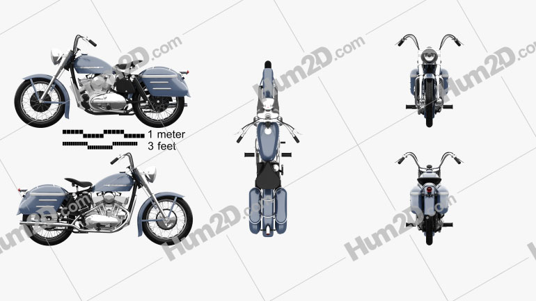 Harley-Davidson Model K 1953 Motorcycle clipart