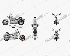Harley-Davidson FLSTF Fat Boy 1990 Motorrad clipart