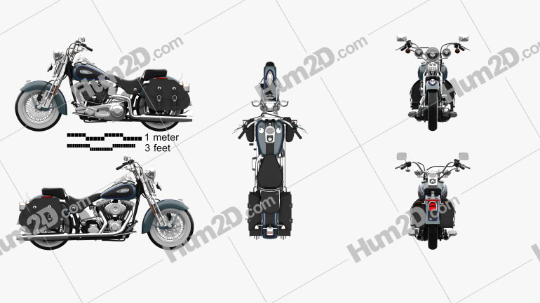 Harley-Davidson FLSTS Heritage Springer 2002 Moto clipart