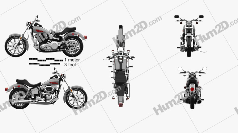 Harley-Davidson FXS Low Rider 1980 Motorcycle clipart