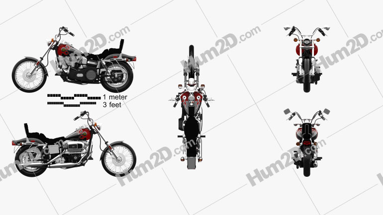 Harley-Davidson FXWG Wide Glide 1980 Motorcycle clipart