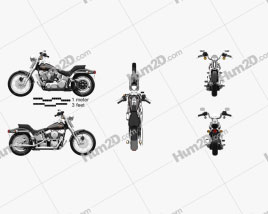 Harley-Davidson FXSTS Springer Softail 1988 Motorcycle clipart