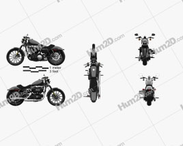Harley-Davidson Sportster XL 883N Iron 883 2009 Moto clipart