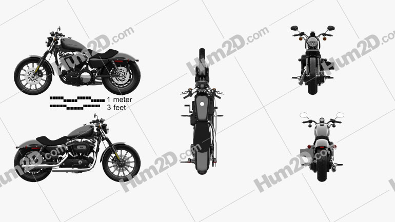 Harley-Davidson Sportster XL 883N Iron 883 2009 Moto clipart