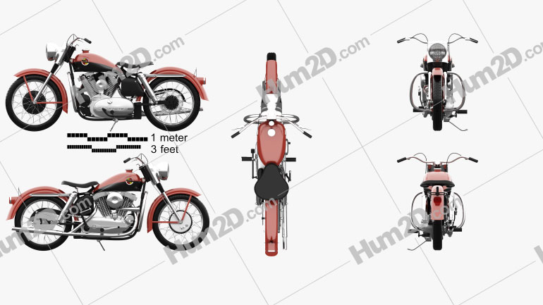 Harley-Davidson XL Sportster 1957 Motorcycle clipart