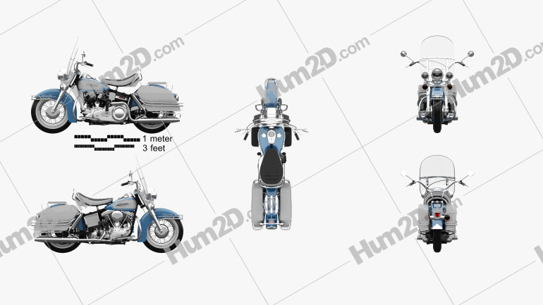 Harley-Davidson FLH Electra Glide Shovelhead 1966 Motorrad clipart