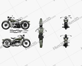 Harley-Davidson VL JD 1936 Motorcycle clipart