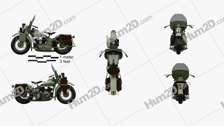 Harley-Davidson WLA 1941 Moto clipart