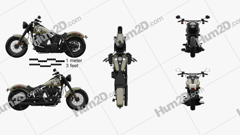 Harley-Davidson Softail Slim 2016 Motorcycle clipart