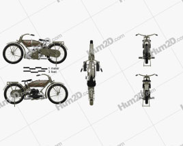 Harley-Davidson 19W Sport Twin 1919 Motorcycle clipart