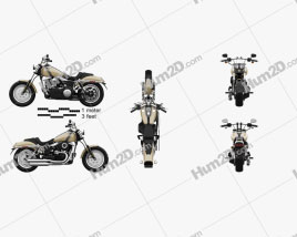 Harley-Davidson Dyna Fat Bob 2016 Moto clipart