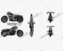 Harley-Davidson Sportster 1200 Forty-Eight 2013 Motorcycle clipart