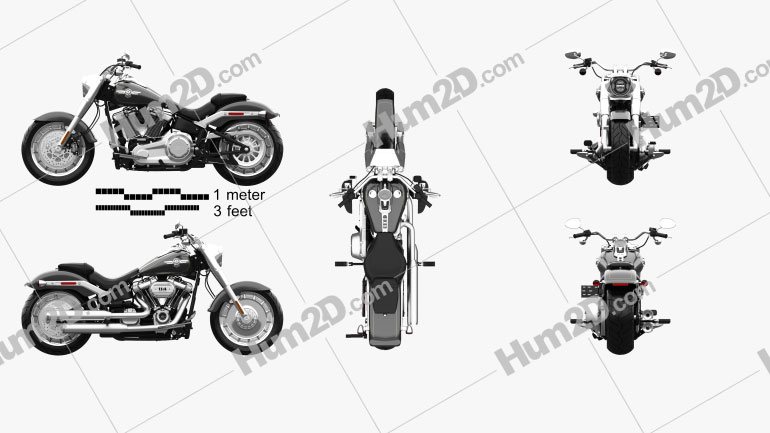 Harley Davidson Sdbv Fat Boy 114 2018 Clipart And Blueprint Download Vehicles Clip Art Images In Png Psd