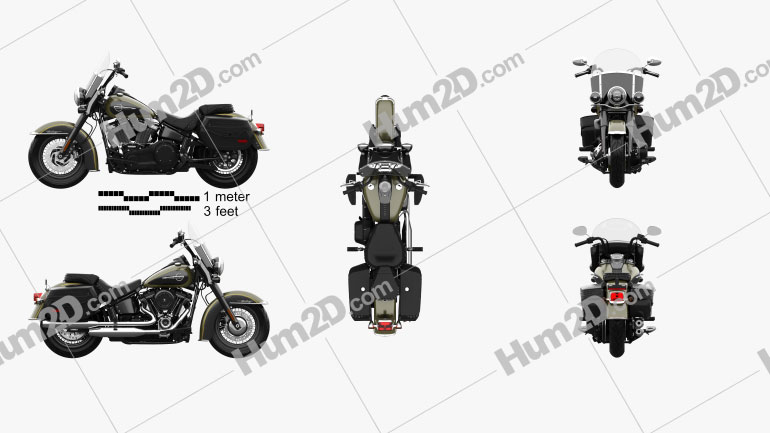 Harley-Davidson Heritage Classic 2018 Moto clipart