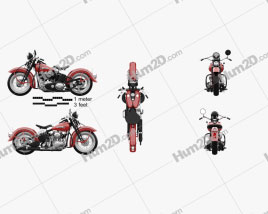 Harley-Davidson FL1200 Type74 Knucklehead 1946 Motorcycle clipart