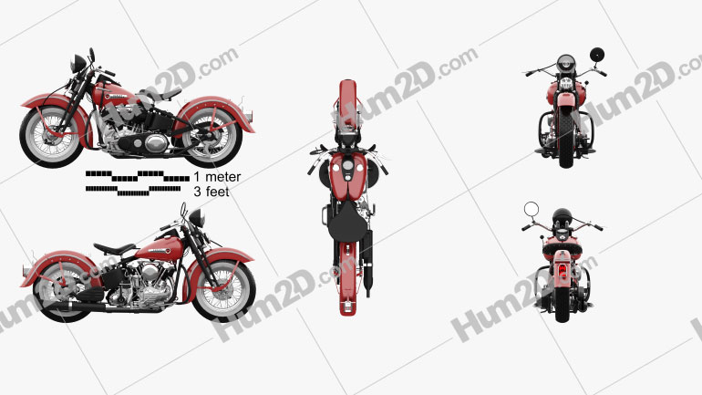 Harley-Davidson FL1200 Type74 Knucklehead 1946 PNG Clipart