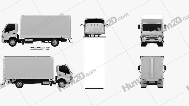 Hino 195 Hybrid Box Truck 2012 clipart