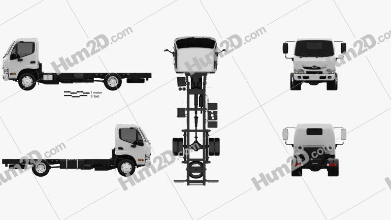 Hino 300-616 Chassis Truck 2011 Blueprint