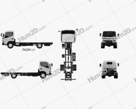 Hino 300-616 Chassis Truck 2007 clipart