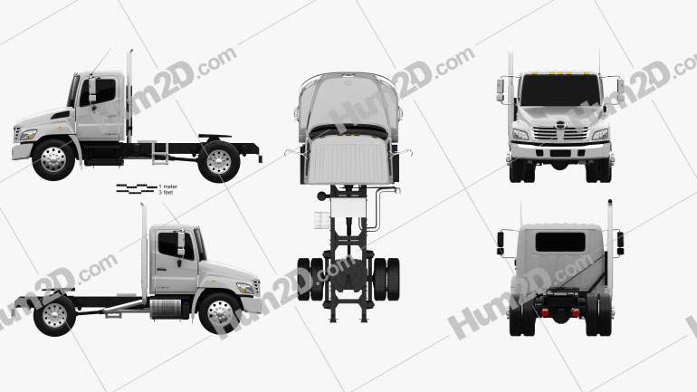 Hino 338 CT Tractor Truck 2007 Clipart Image