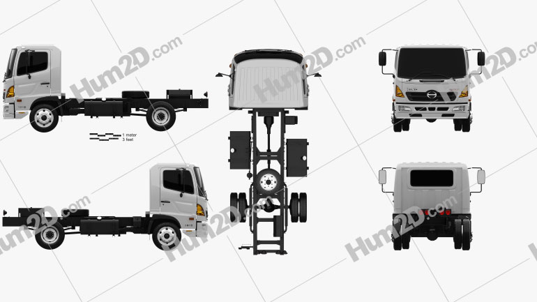 Hino 500 FC (1018) Fahrgestell LKW 2008 clipart