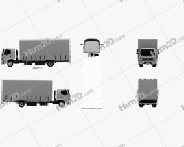 Hino 500 FD (1027) Load Ace Box Truck 2008 clipart