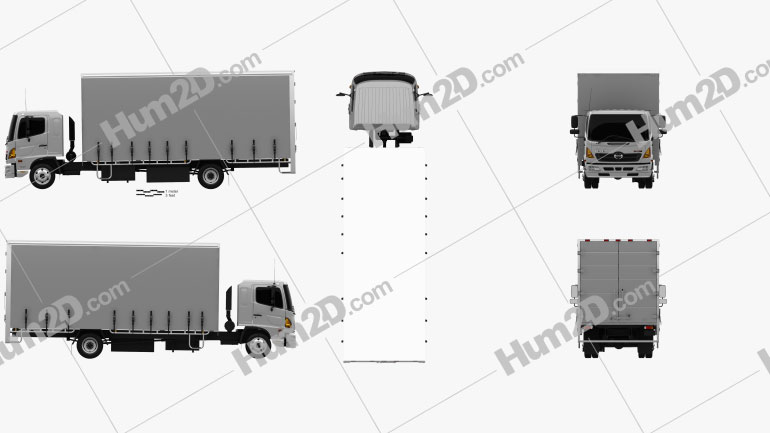 Hino 500 FD (1027) Load Ace Box Truck 2008 Clipart Image