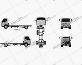 Hino 195 Chassis Truck 2012 clipart