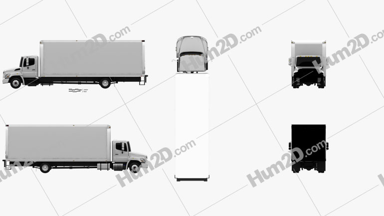 Hino 258 Box Truck 2013 clipart