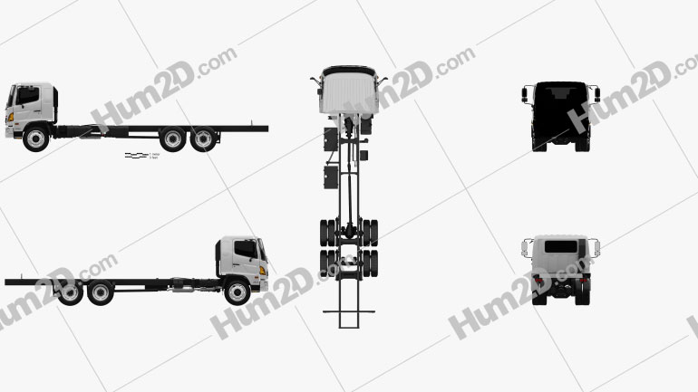 Hino 500 FC LWB Fahrgestell LKW 2016 clipart