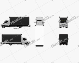 Hino 185 Box Truck 2006 clipart