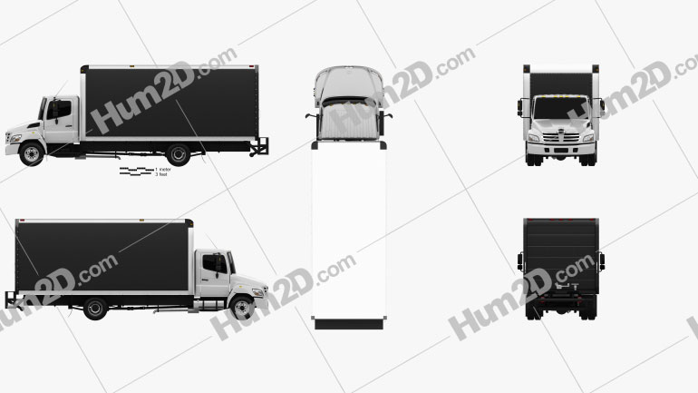 Hino 185 Box Truck 2006 clipart