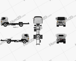 Hino 500 Chassis Truck 2018 clipart