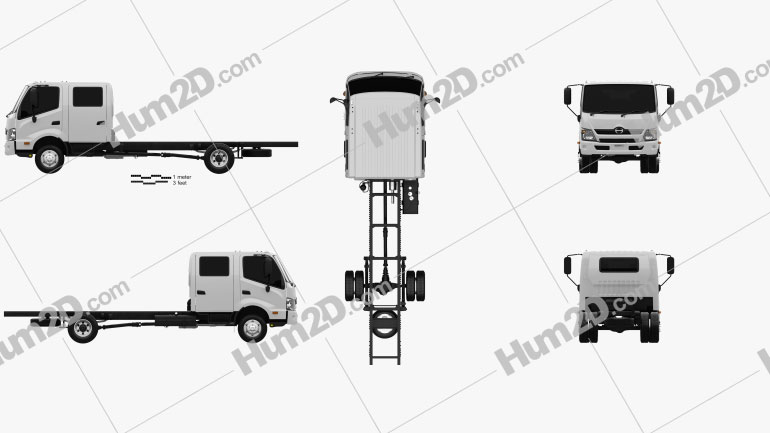 Hino 300 Crew Cab Chassis Truck 2012 clipart