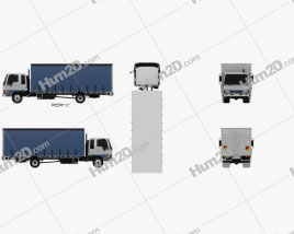 Hino FD 10 Pallet Curtainsider Truck 2000 clipart