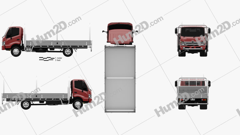 Hino 300 Flatbed Truck 2020 clipart