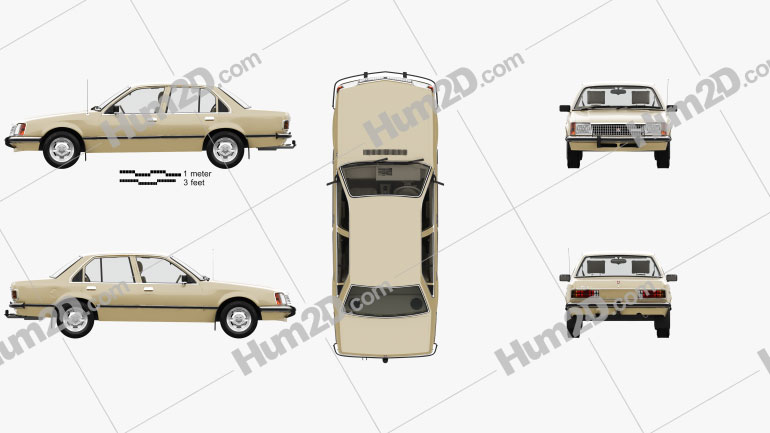 Holden Commodore with HQ interior 1980 car clipart