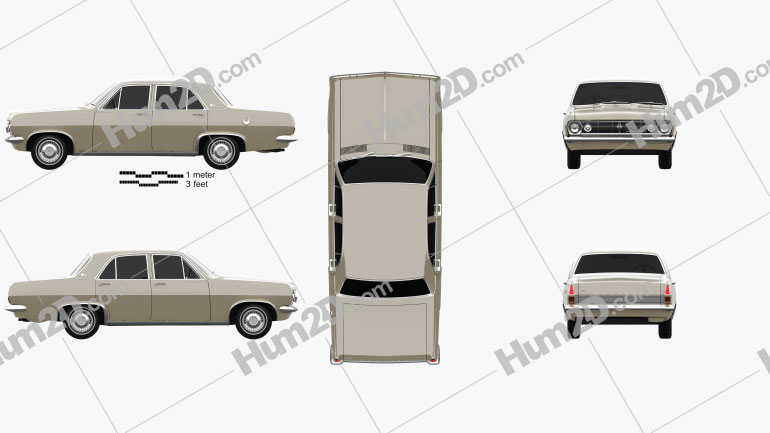 Holden HR Premier 1966 car clipart