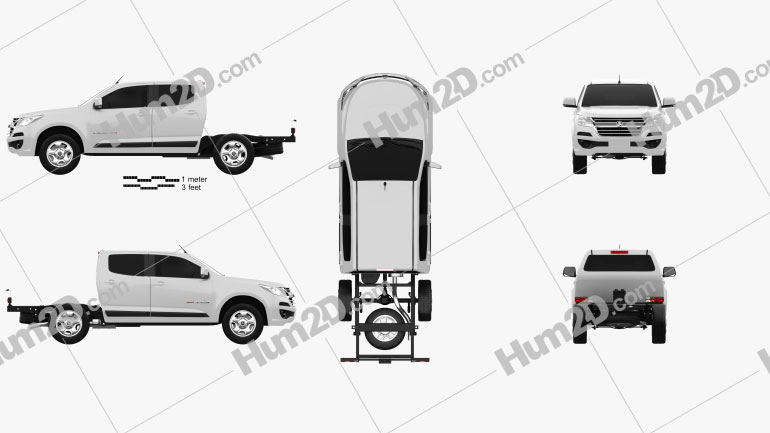 Holden Colorado LS Crew Cab Chassis 2016 car clipart