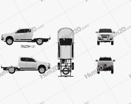 Holden Colorado LS Space Cab Chassis 2016 car clipart