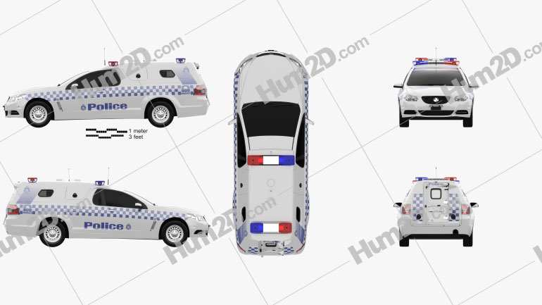 Holden Commodore ute Evoke Police 2013 car clipart